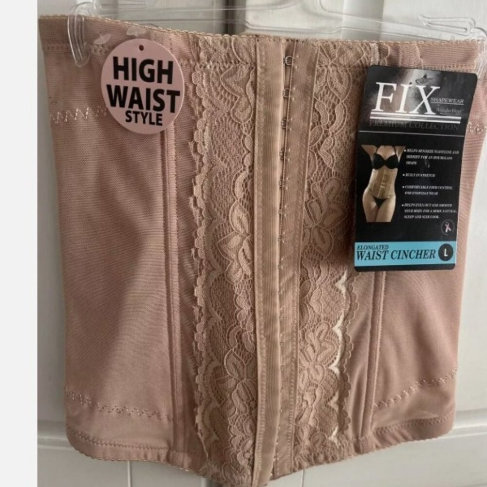 🆕 F•I•X ShapeWear  WunderWear Body Shaper Elongated High Waist Cincher L or XL